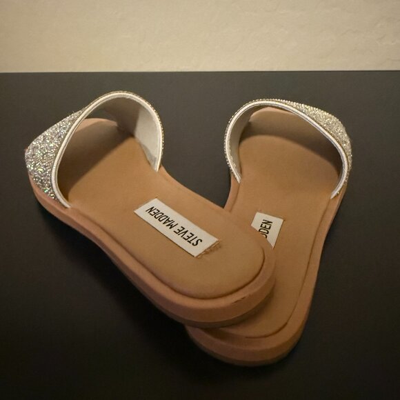 Steve Madden Sienna Rhinestone Sandal - Silver Metallic - Picture 2 of 4